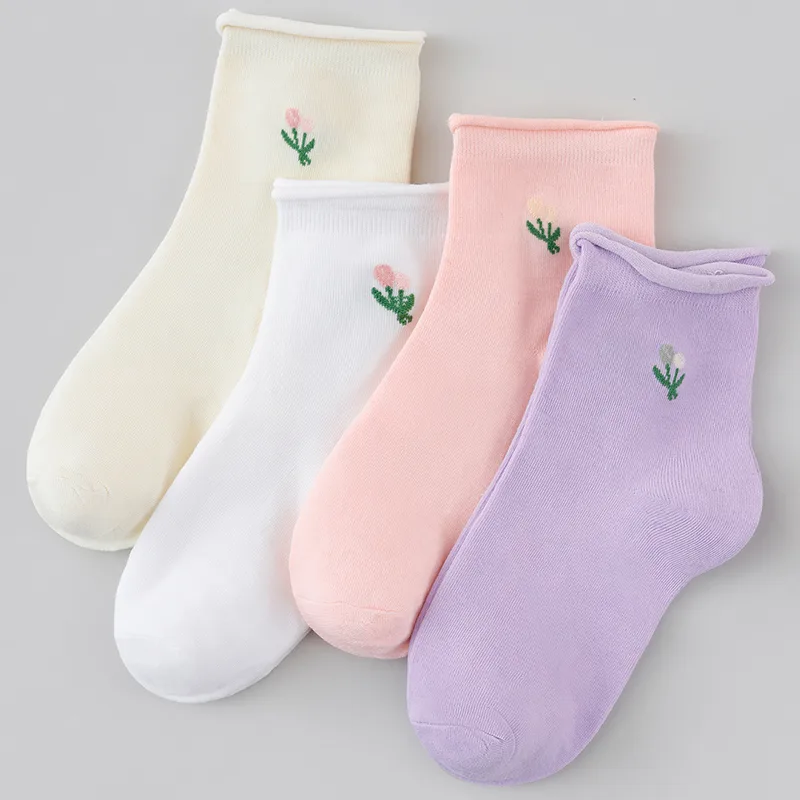 4/8/12 パック ランダム レディース 花柄ミッドカーフ - Cotton Crew Sock Pack のレビューと価格