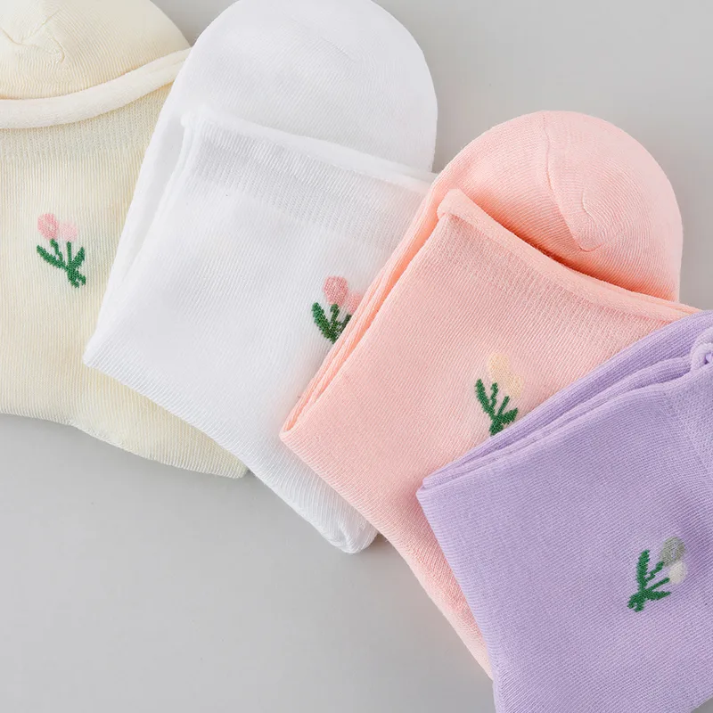 4/8/12 パック ランダム レディース 花柄ミッドカーフ - Cotton Crew Sock Pack のレビューと価格