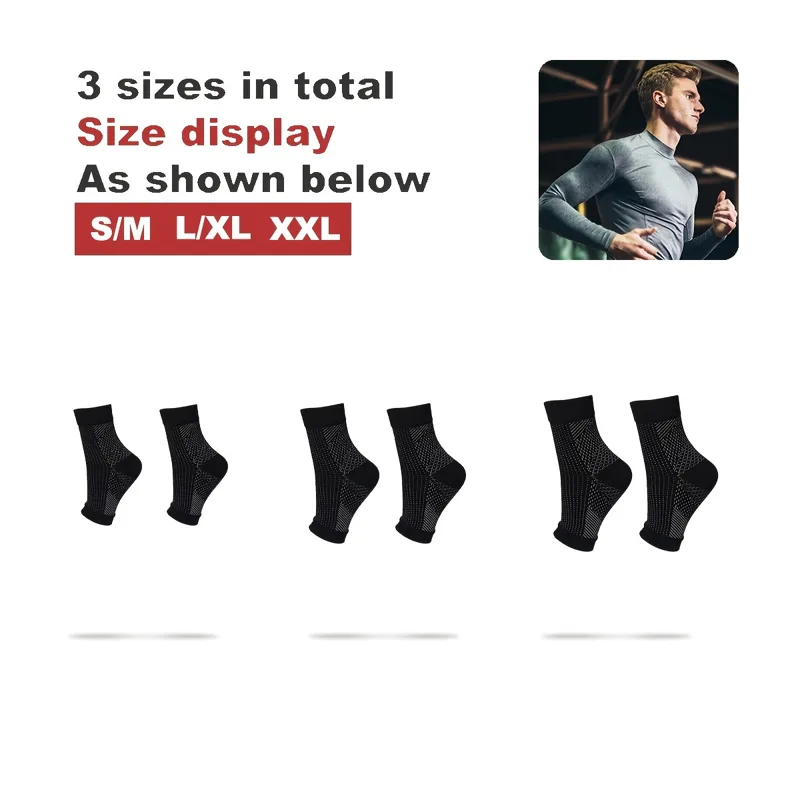 足首サポートソックス通気性足底筋膜炎腫れ緩和圧縮つま先なしソ - Ankle Brace Sock のレビューと価格