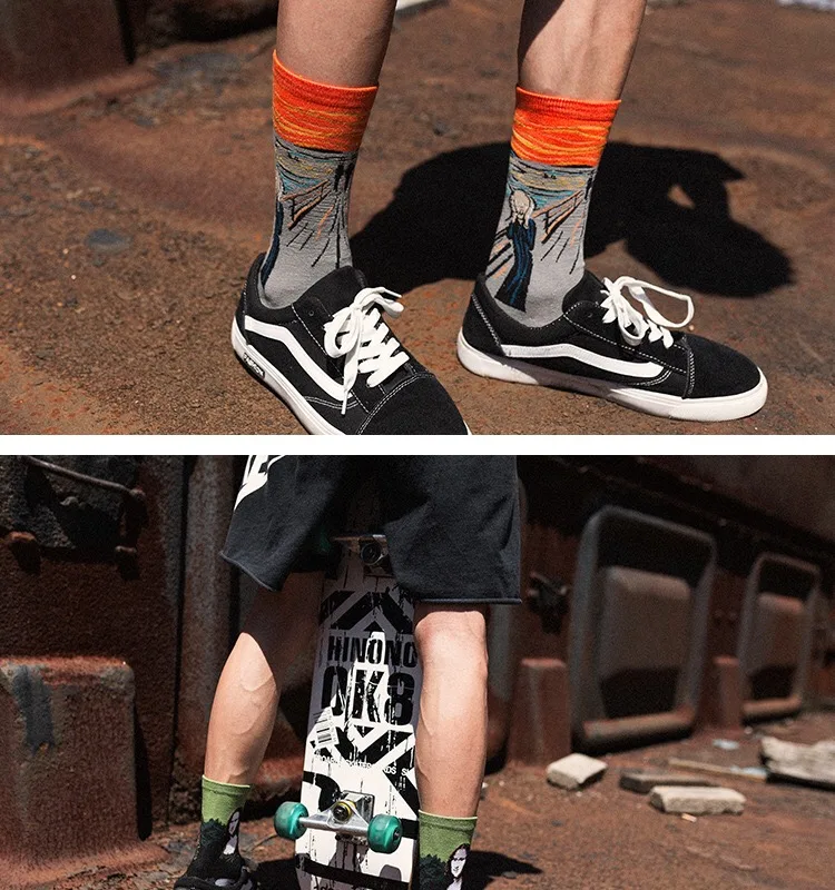 ヴァンゴッホの世界的に有名な油絵ソックス,綿,女性と男性用, - Cotton Crew Sock Pack のレビューと価格
