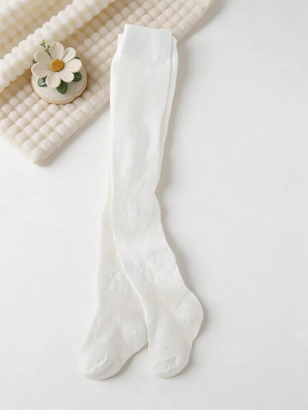 3/1 個女の子白リボンプリントタイツ綿メッシュ通気性夏薄手 - Tights Pantyhose Sheer のレビューと価格
