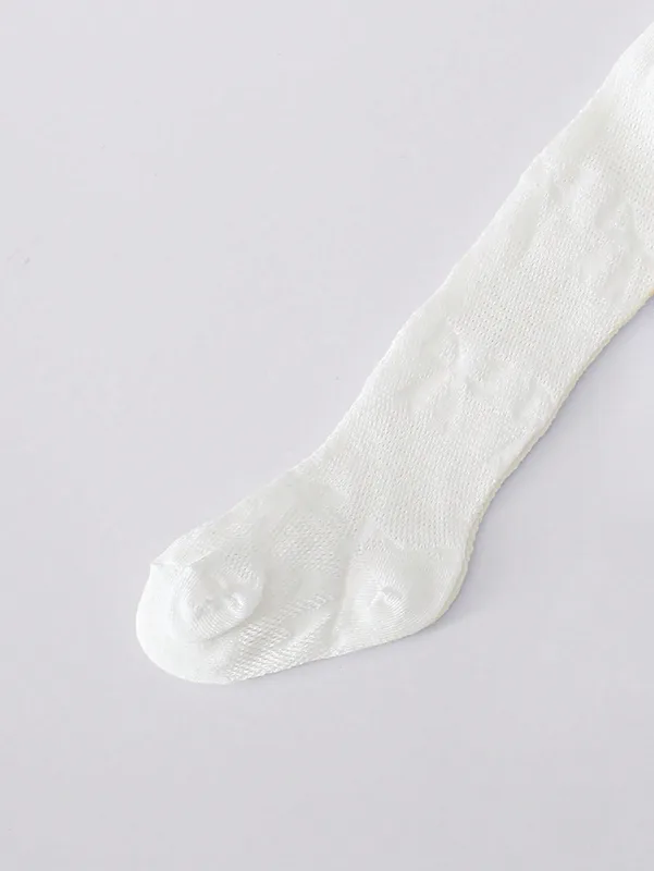 3/1 個女の子白リボンプリントタイツ綿メッシュ通気性夏薄手 - Tights Pantyhose Sheer のレビューと価格