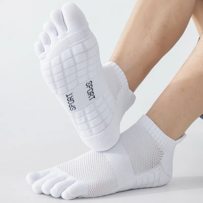 5 ペアスポーツつま先ソックス男性テリーソールショートアンク - Ankle Sock Low Cut のレビューと価格