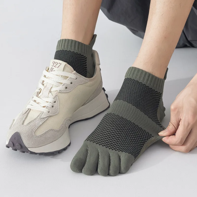 5 ペアスポーツつま先ソックス男性テリーソールショートアンク - Ankle Sock Low Cut のレビューと価格