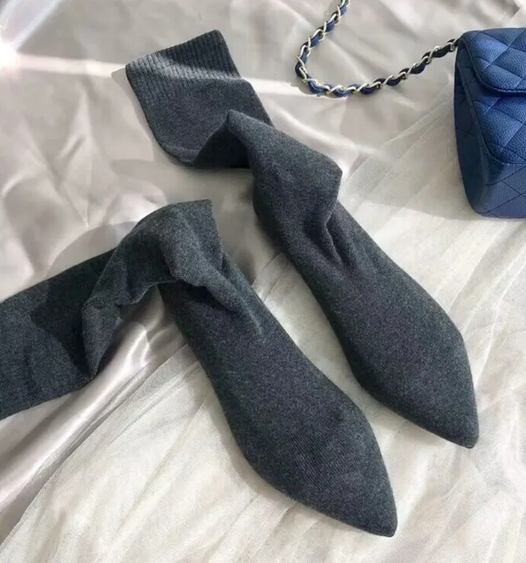 AIYKAZYSDL 2024 秋 キトゥン ローヒール ア - Boot Sock Slouchy のレビューと価格