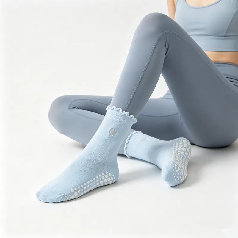 3 ペア女性ハート柄フリルヨガピラティスソックスノンスリップ - Grip Sock Yoga のレビューと価格