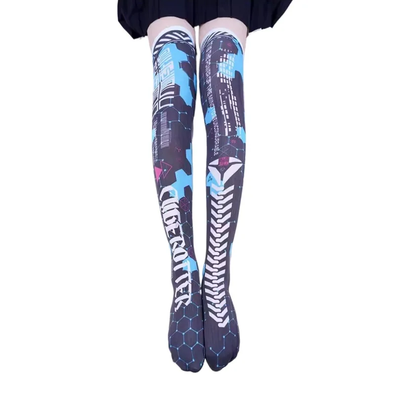アニメゲームロボット AI メックストッキングパンクサイバー - Knee High Sock Women のレビューと価格