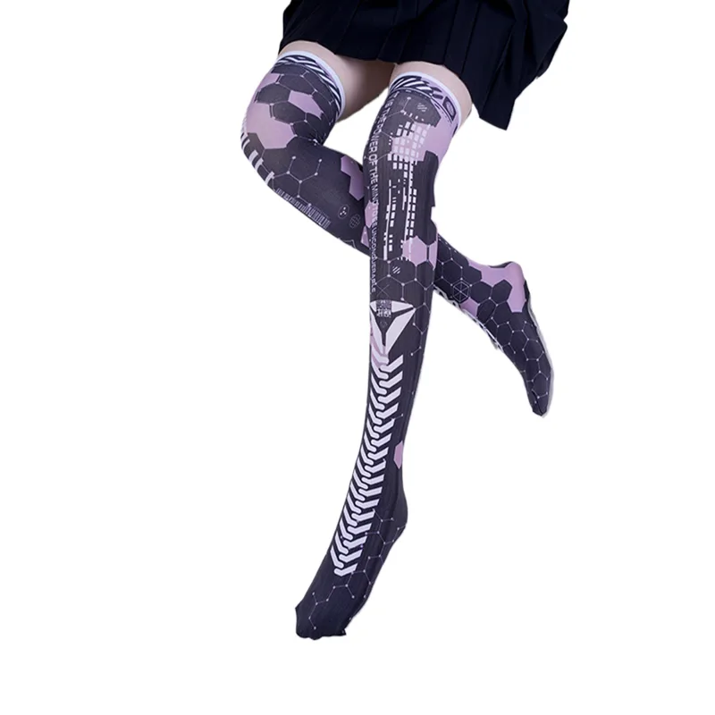 アニメゲームロボット AI メックストッキングパンクサイバー - Knee High Sock Women のレビューと価格