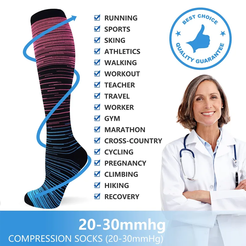 GOMOREON 6 ペアの男性用および女性用着圧ソックス、 - Compression Sock Medical のレビューと価格