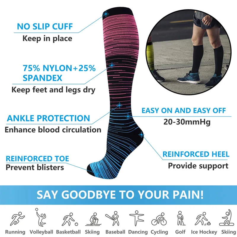 GOMOREON 6 ペアの男性用および女性用着圧ソックス、 - Compression Sock Medical のレビューと価格