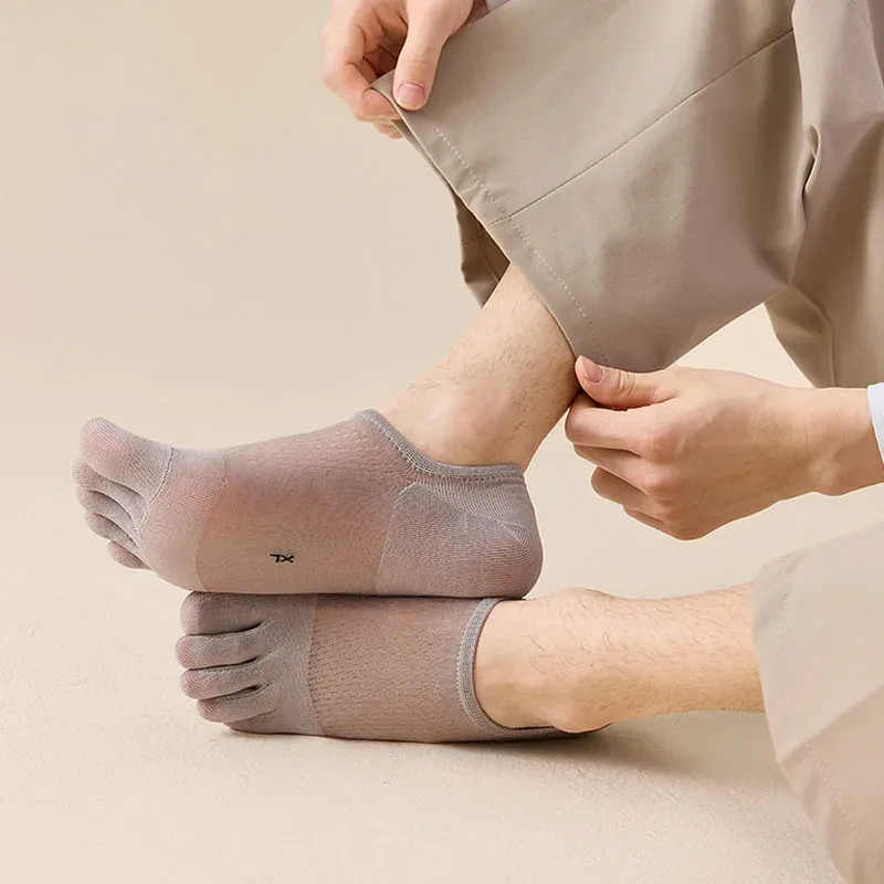 5足組 メンズ サマー 薄手 つま先ソックス アンクルメッシ - Ankle Sock Low Cut のレビューと価格