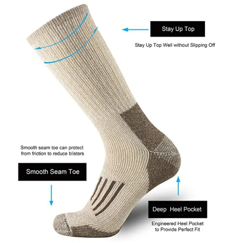 80% ウール靴下厚み暖かいハイキングクッションクルーソック - Wool Hiking Sock のレビューと価格