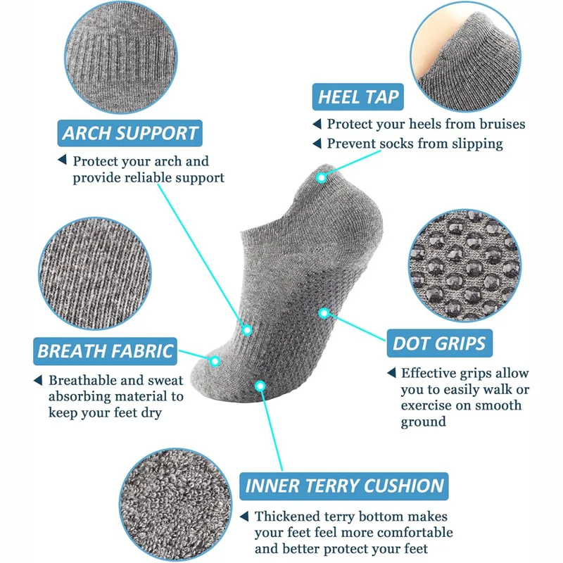 6 ペア ヨガソックス 女性用 ピラティス ノンスリップソッ - Grip Sock Yoga のレビューと価格