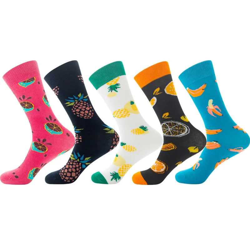 男性と女性のための動物と果物のデザインの綿の靴下,ユニセック - Cotton Crew Sock Pack のレビューと価格