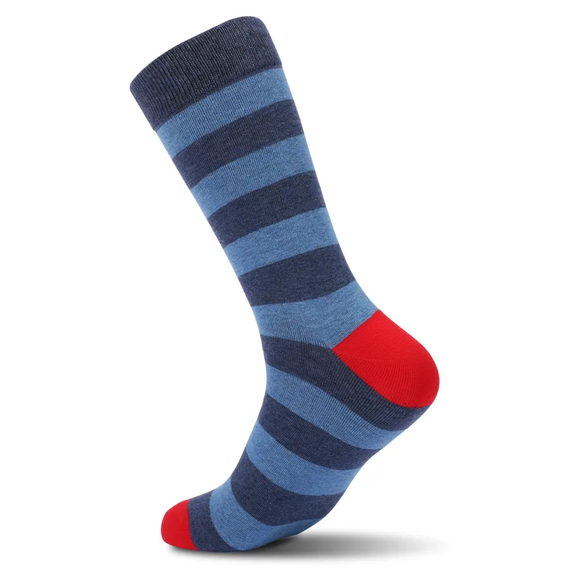 メンズカラフルストライプコーマ綿ソックス、ノベルティソックス - Cotton Crew Sock Pack のレビューと価格