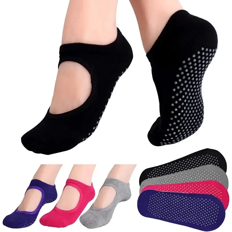 バックレスノンスリップフィットネスヨガソックス綿女性スポーツ - Grip Sock Yoga のレビューと価格