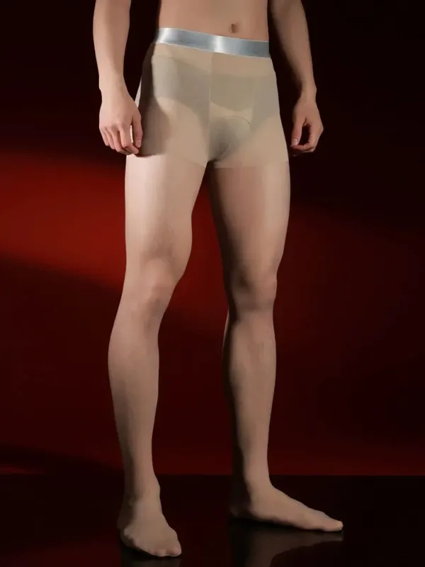 セクシーな男性用シルバーウエストパンスト、ハイストレッチオイ - Tights Pantyhose Sheer のレビューと価格