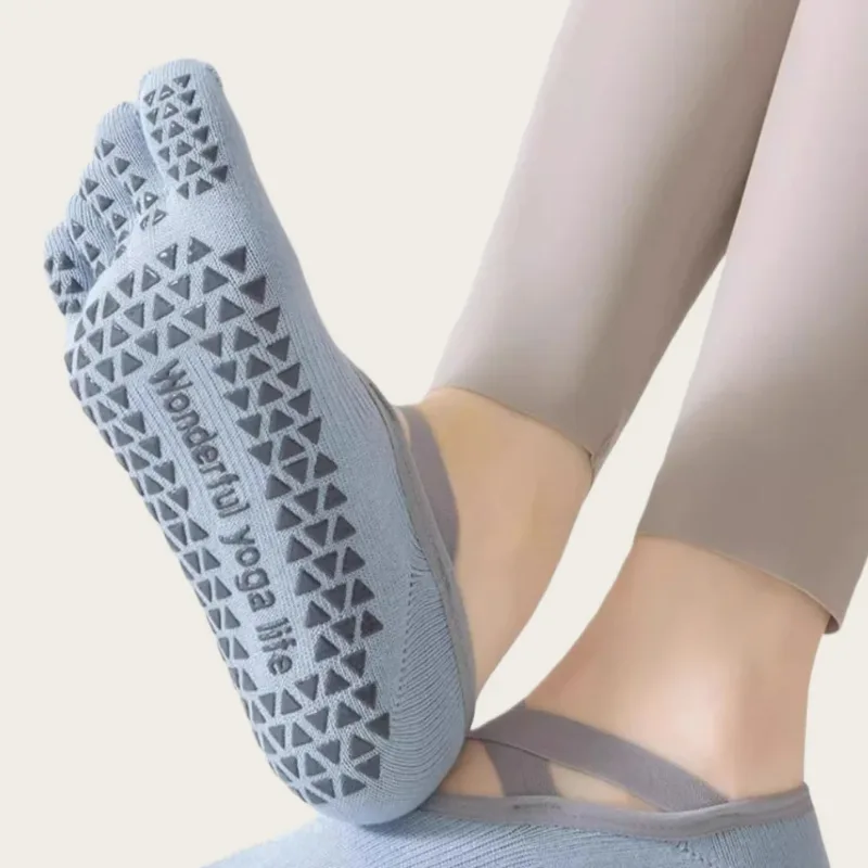 1 ペアの女性用ヨガソックス 5 本指分割デザインの滑り止め - Toe Sock Split のレビューと価格