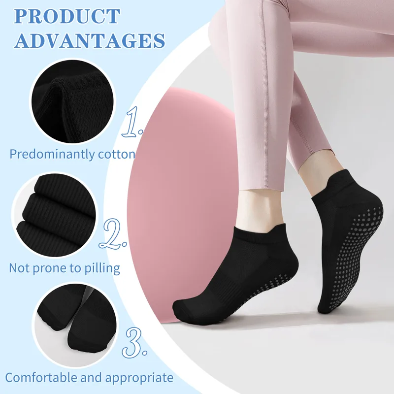 3 ペアヨガソックス女性綿ショートメッシュ通気性プロフェッシ - Grip Sock Yoga のレビューと価格