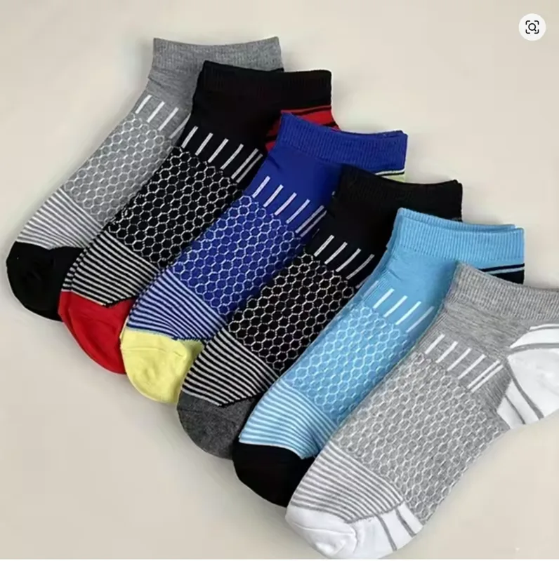 6足組 メンズ ハニカムメッシュアンクルソックス マルチカラ - Ankle Sock Low Cut のレビューと価格