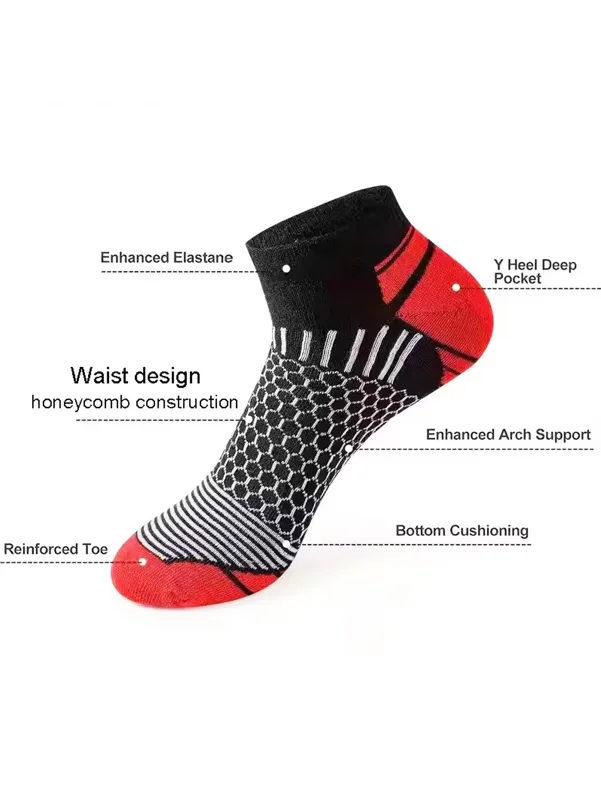6足組 メンズ ハニカムメッシュアンクルソックス マルチカラ - Ankle Sock Low Cut のレビューと価格