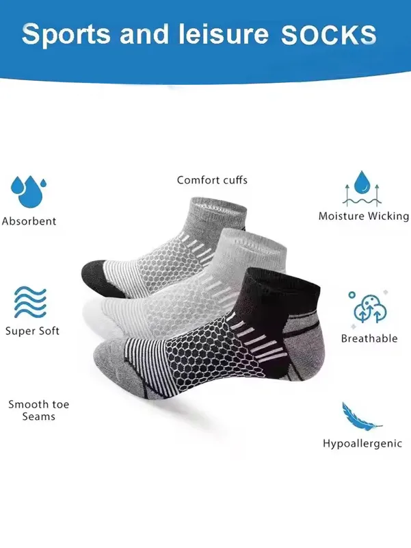 6足組 メンズ ハニカムメッシュアンクルソックス マルチカラ - Ankle Sock Low Cut のレビューと価格