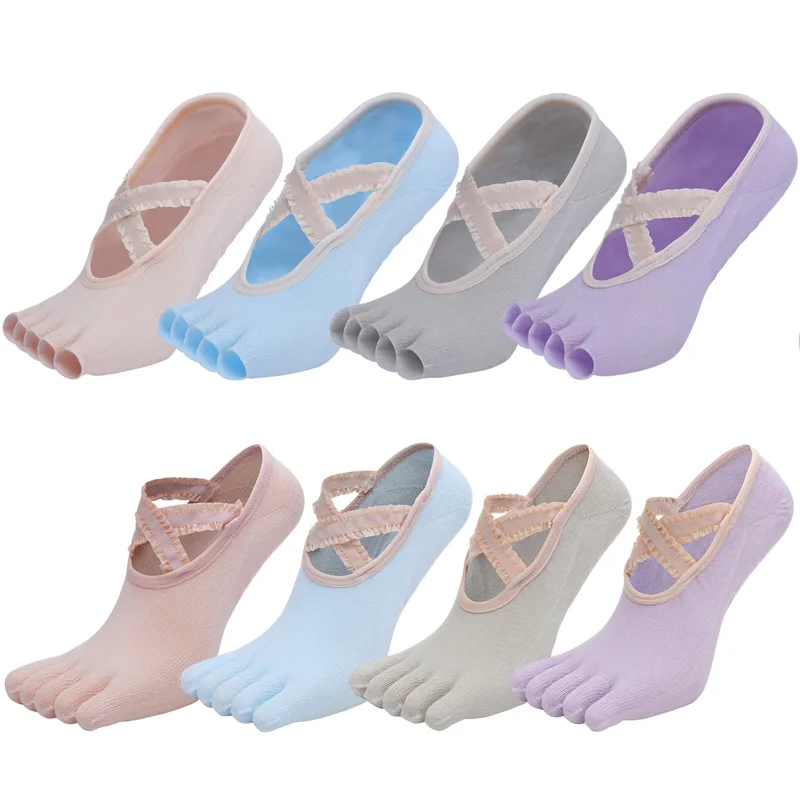5本指のヨガソックス,レース,クロスストラップ,滑り止め,バ - Grip Sock Yoga のレビューと価格